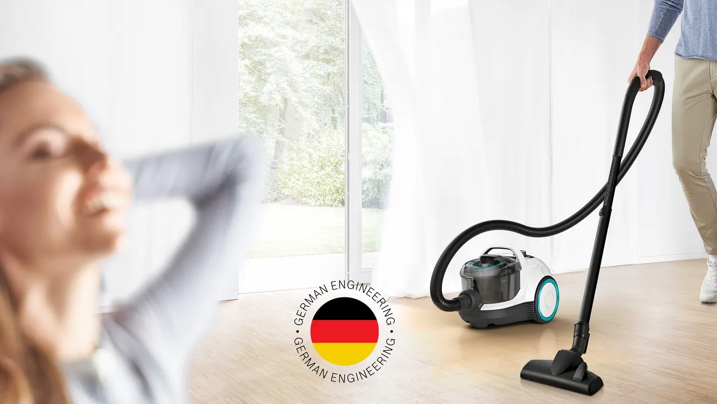 Máy hút bụi Bosch BGS21WHYG 2000W, hút lốc xoáy, lọc HEPA, sạch khuẩn, bảo vệ sức khỏe gia đình.