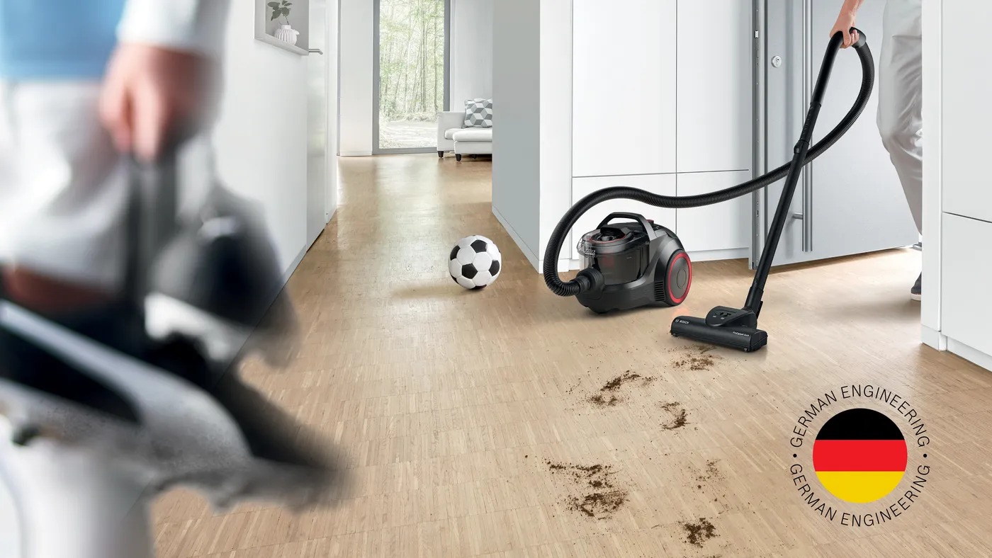 Máy hút bụi không túi Bosch BGS21WPOW – hút mạnh, sạch sâu, tiện lợi cho mọi gia đình hiện đại.